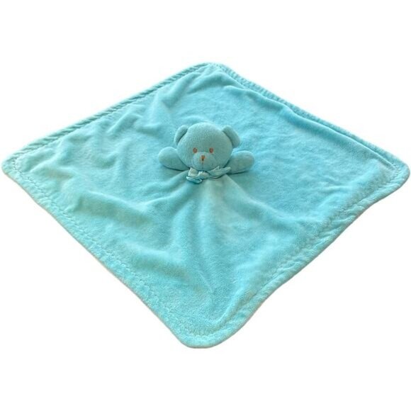 Blankets and Beyond Blue Teddy Bear Security Blanket Lovey - Picture 3 of 4